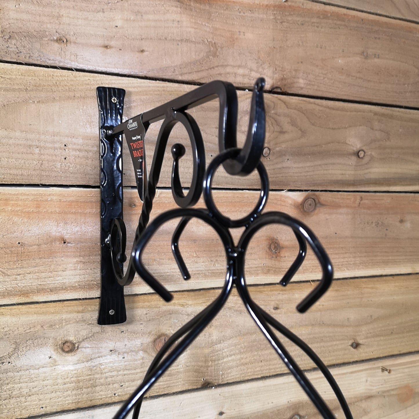 Tom Chambers Black Metal Spanish Garden Flower Wall Hanging Basket Large 35cm 14 inch - Without Bracket