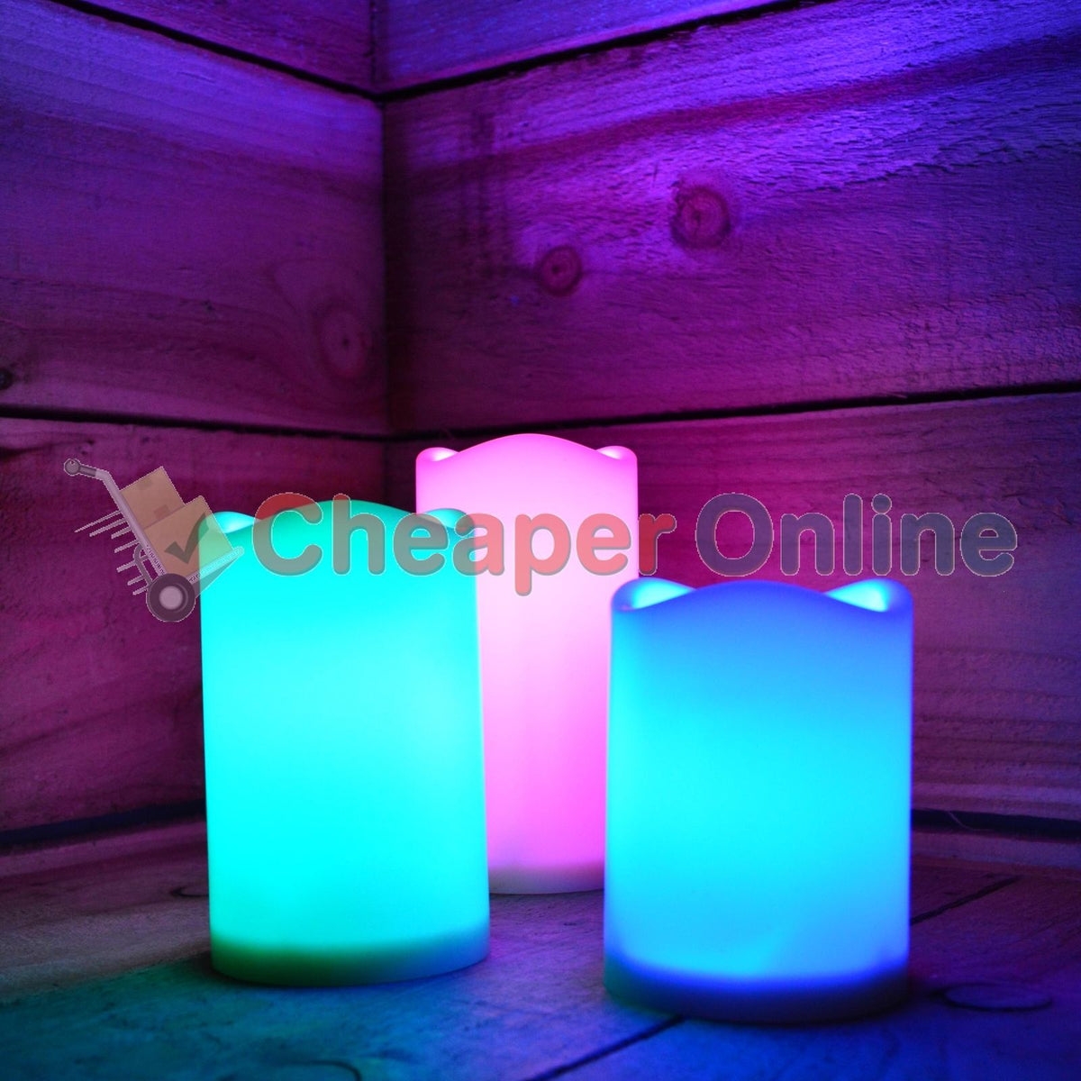 15cm Premier Set of 3 Battery Operated Multi Pastel Colour Changing LED Candles