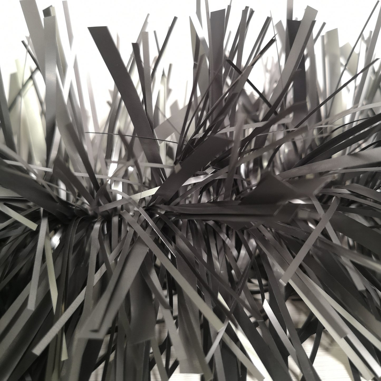 2m x 15cm Chunky & Fine Mix Christmas Tinsel Garland in Matt Graphite