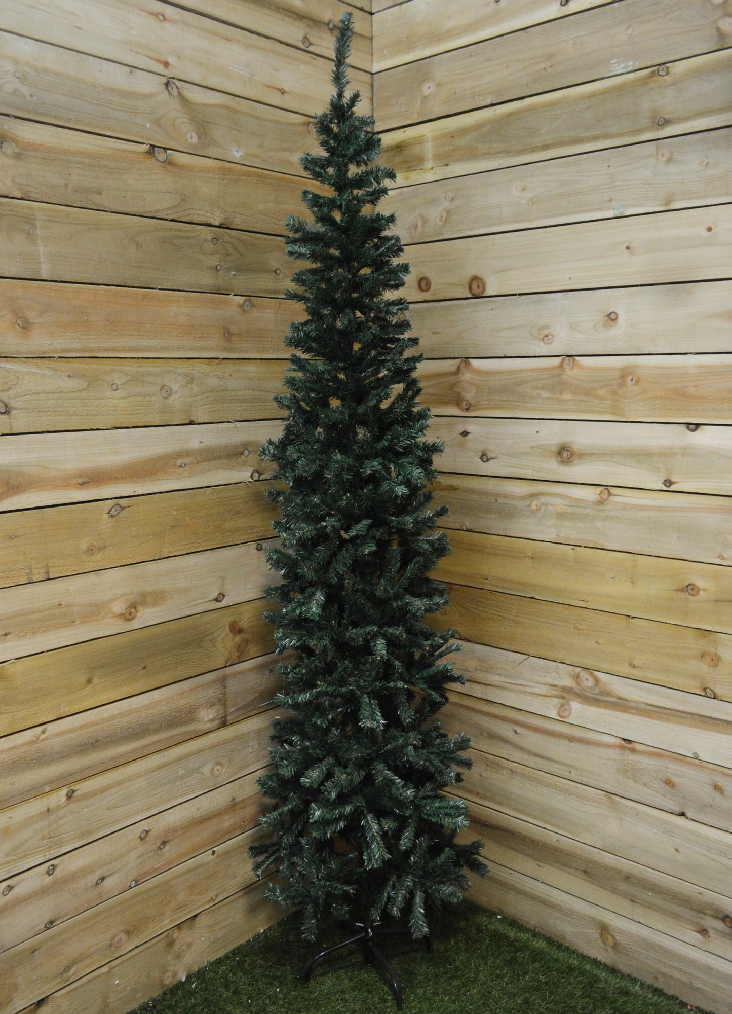 2.2m (7.5ft) Premier Plain Green Spruce Pine Slim Christmas Tree with Stand