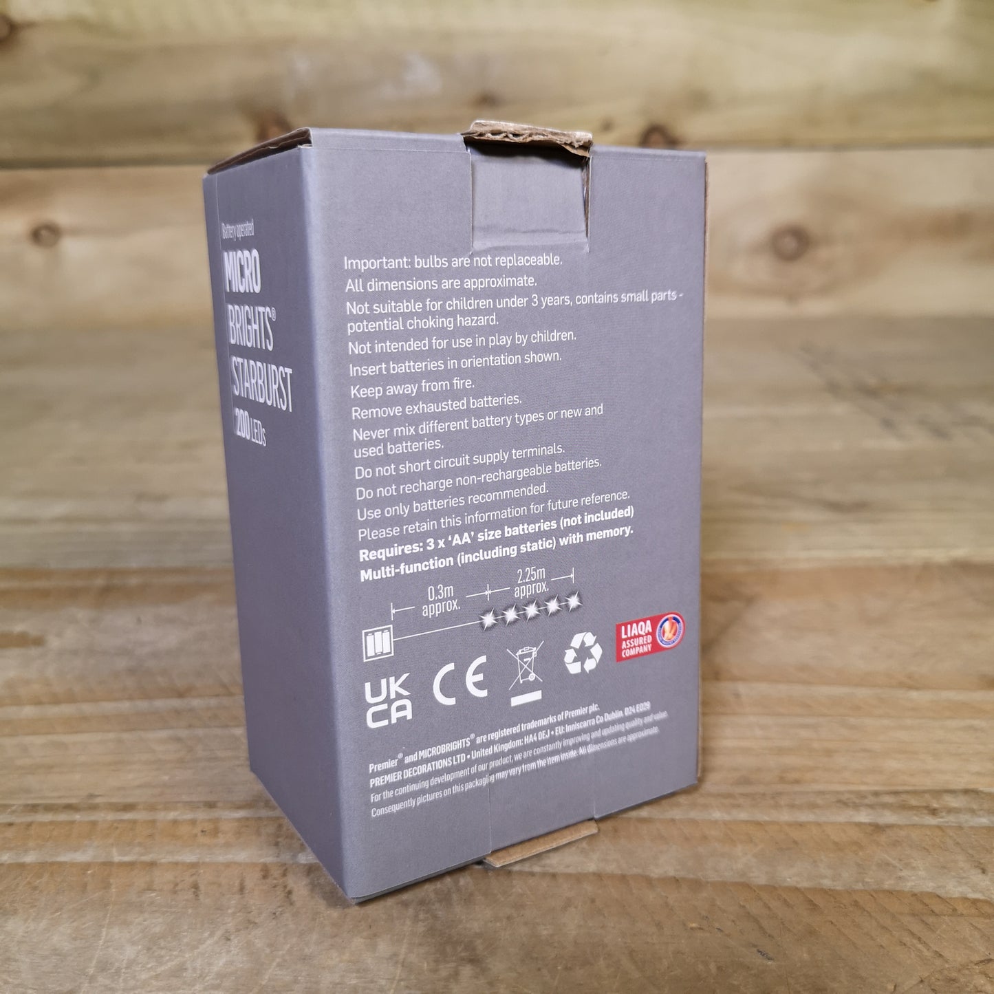 200 LED 10 Starburst Premier Christmas Multi Function Battery Timer Lights in Rainbow