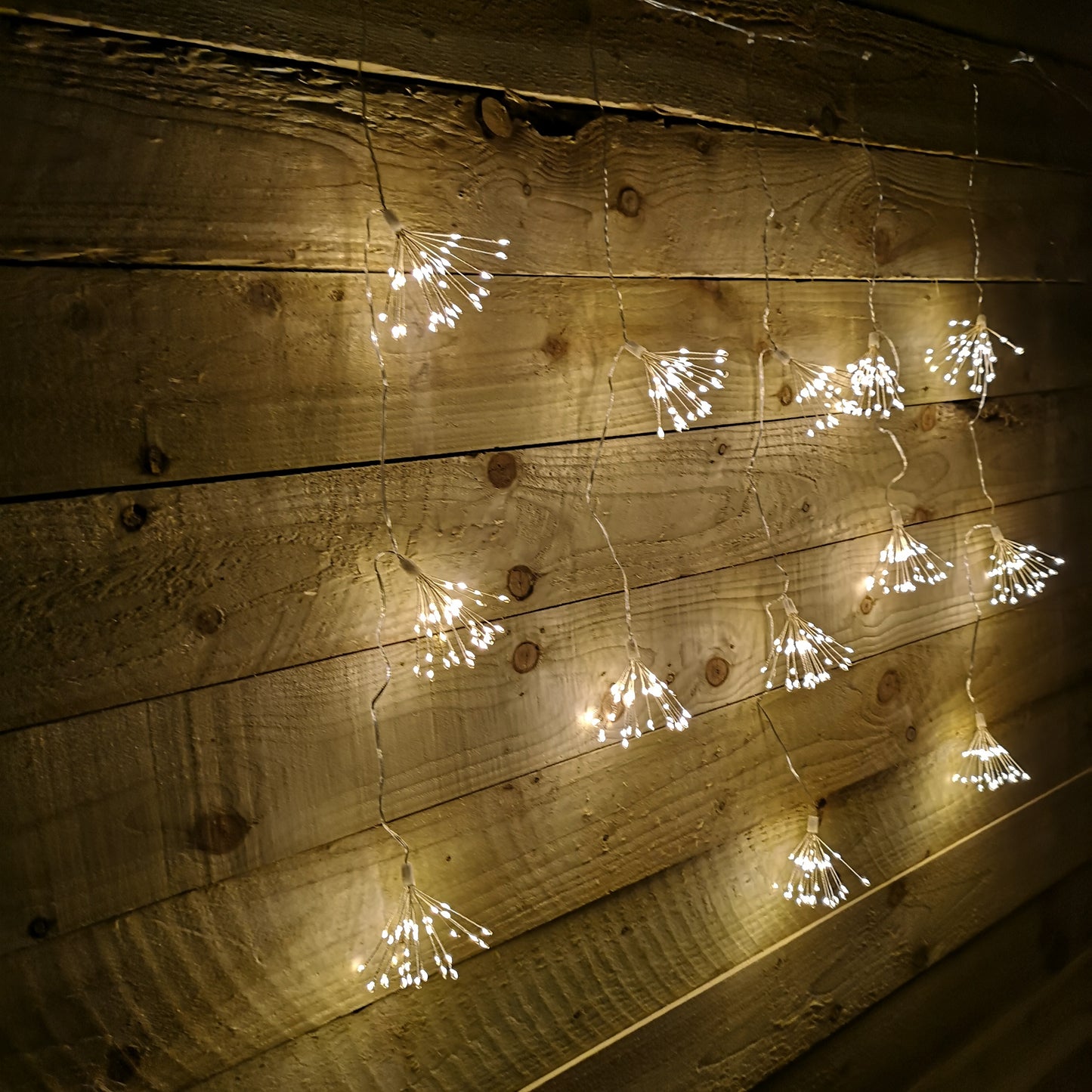 520 LED 13 x 90cm Fireworks Ball Curtain Lights on Clear Cable in Warm White