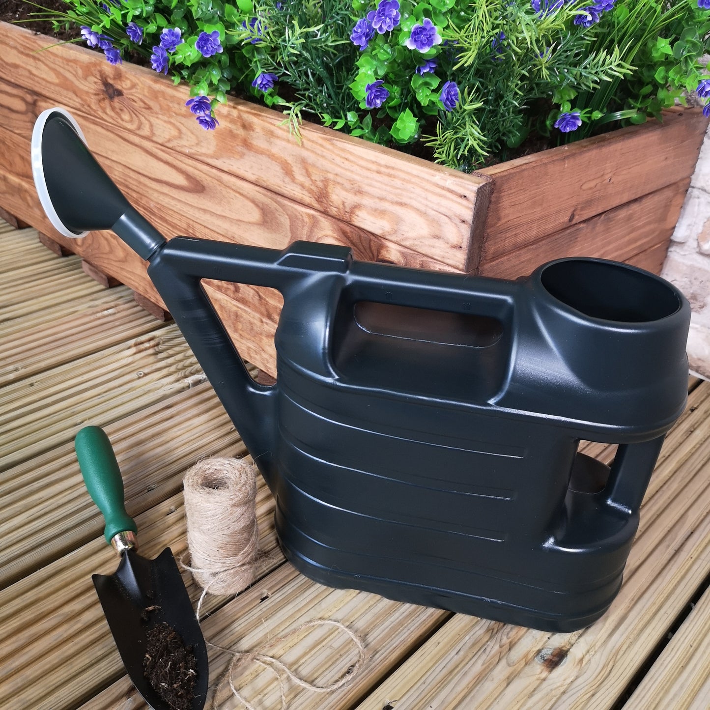 2 of 6.5L Ward Garden Watering Can With Rose - Green