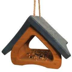 Faraway Modern Wooden Garden Wild Bird Hanging Easy Fill Seed Feeder Table with Grey Roof