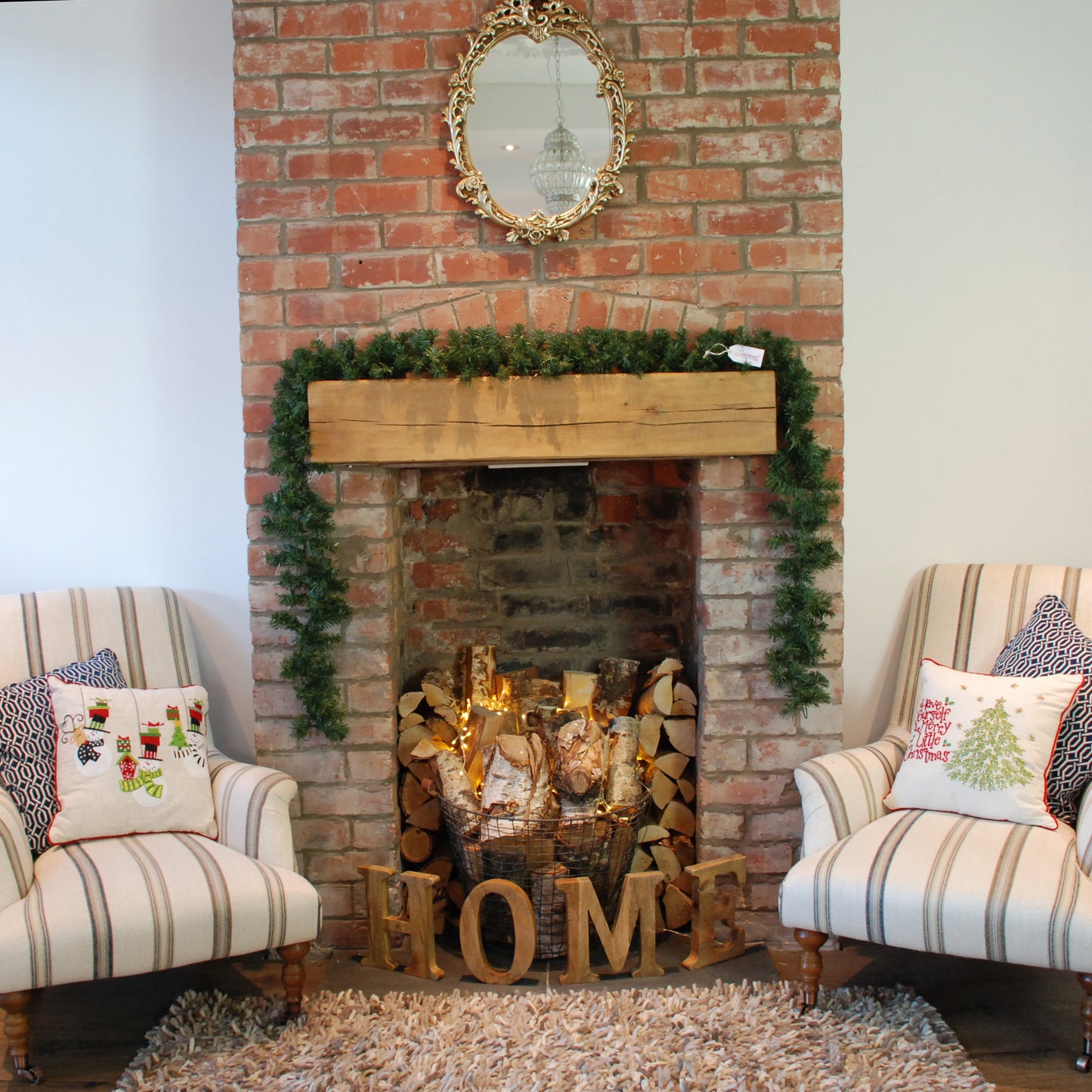 270cm (9ft) x 20cm Samuel Alexander Pine Christmas Garland Plain Green