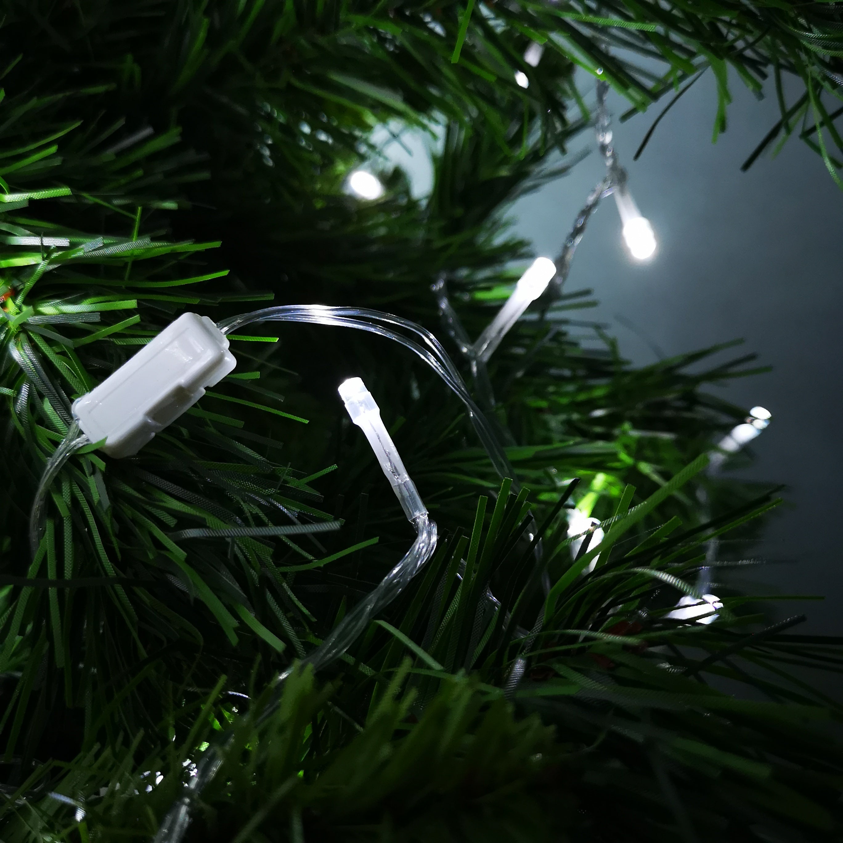 Choice of Length & Colour - Premier Christmas Timelights Outdoor Multi Function Battery Lights with Timer & Clear Cable