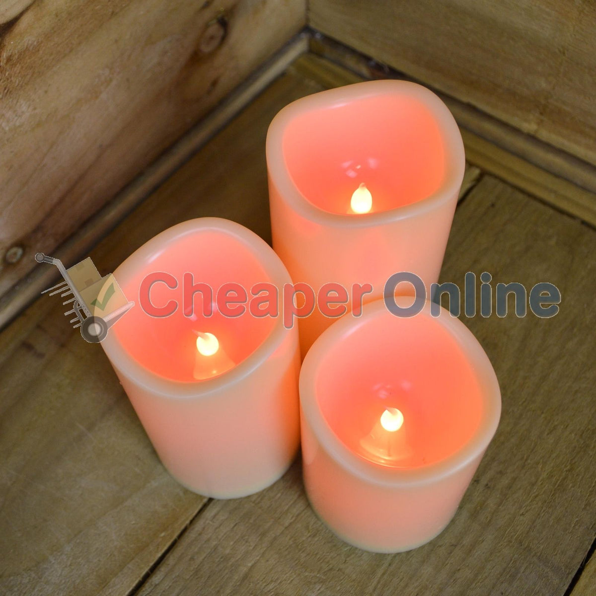 15cm Premier Set of 3 Battery Operated Multi Pastel Colour Changing LED Candles