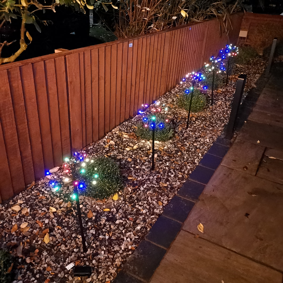 5pcs 63cm 120 LED Battery Operated Sparkler Path Lights with Timer in Multicoloured