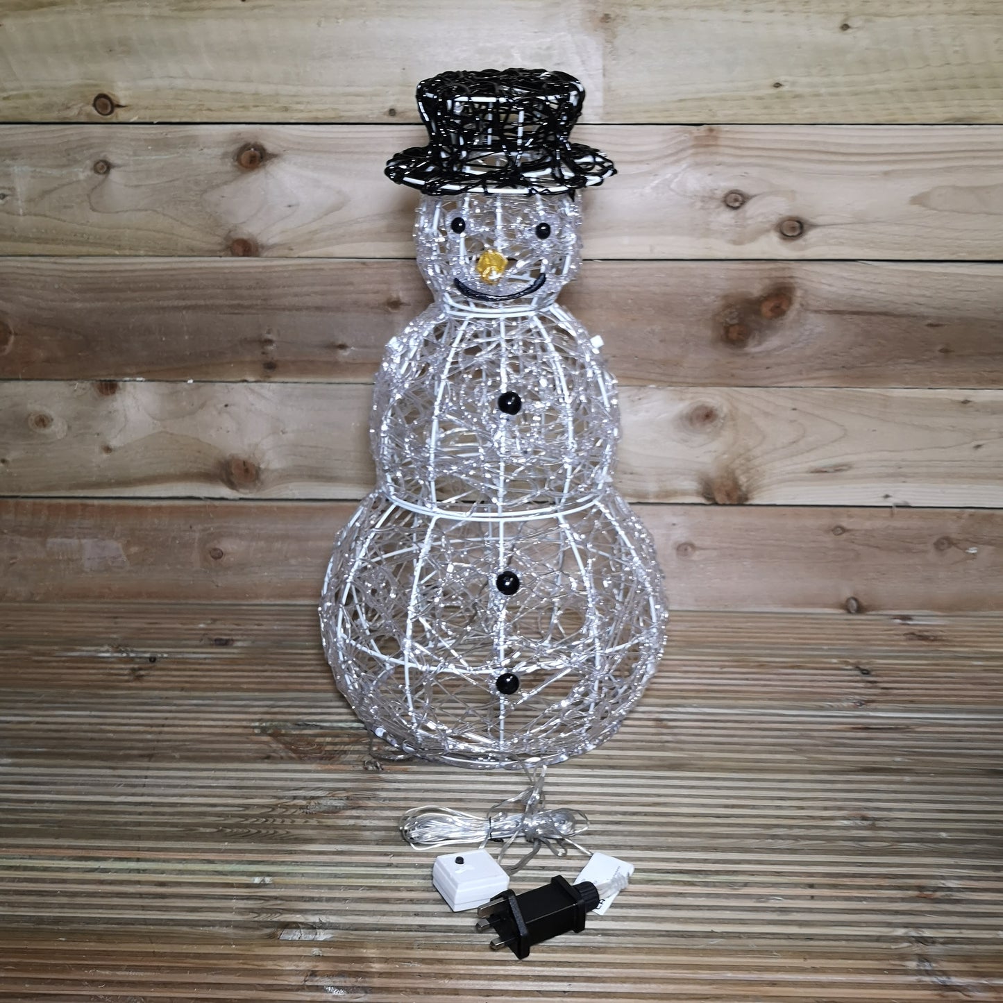 60cm Indoor Outdoor Acrylic Snowman Christmas Decoration with Colour Changing LED