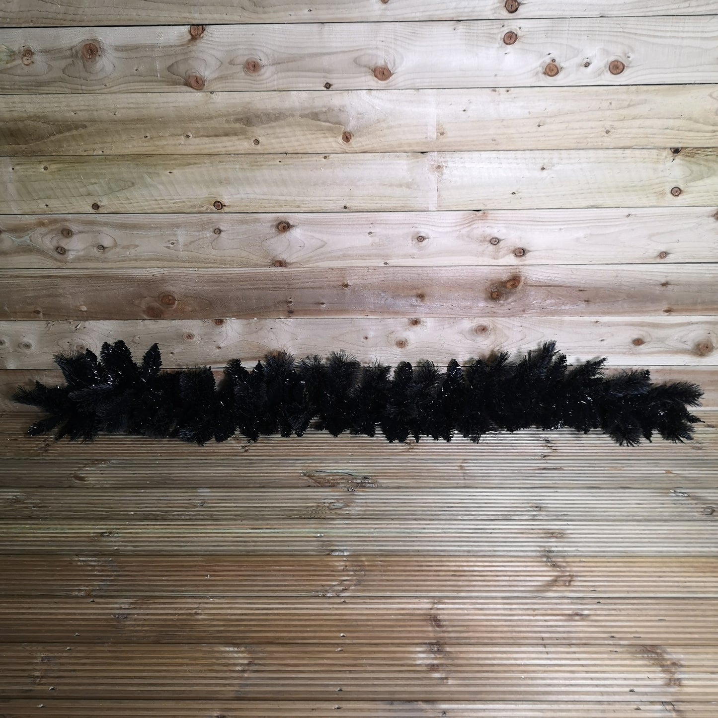 6ft (1.8m) Premier PVC Plain Black Tipped Artificial Christmas Halloween Garland