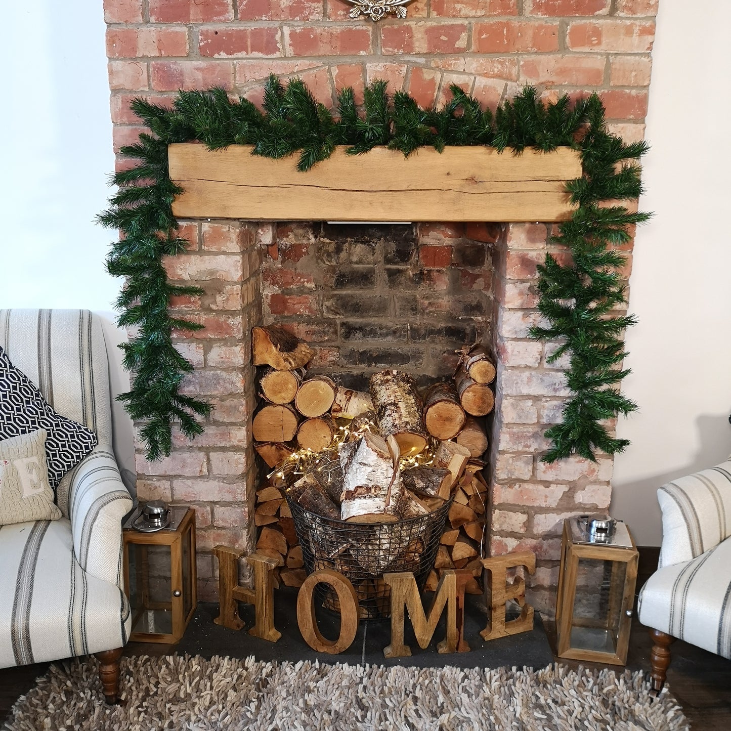 270cm (9ft) Plain Green Kateson Fir Green Christmas Garland with 180 tips