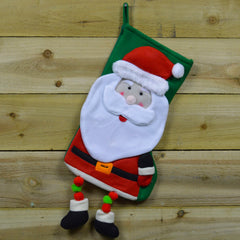 40cm Christmas Stocking Hanging Decoration in 3D Santa Design