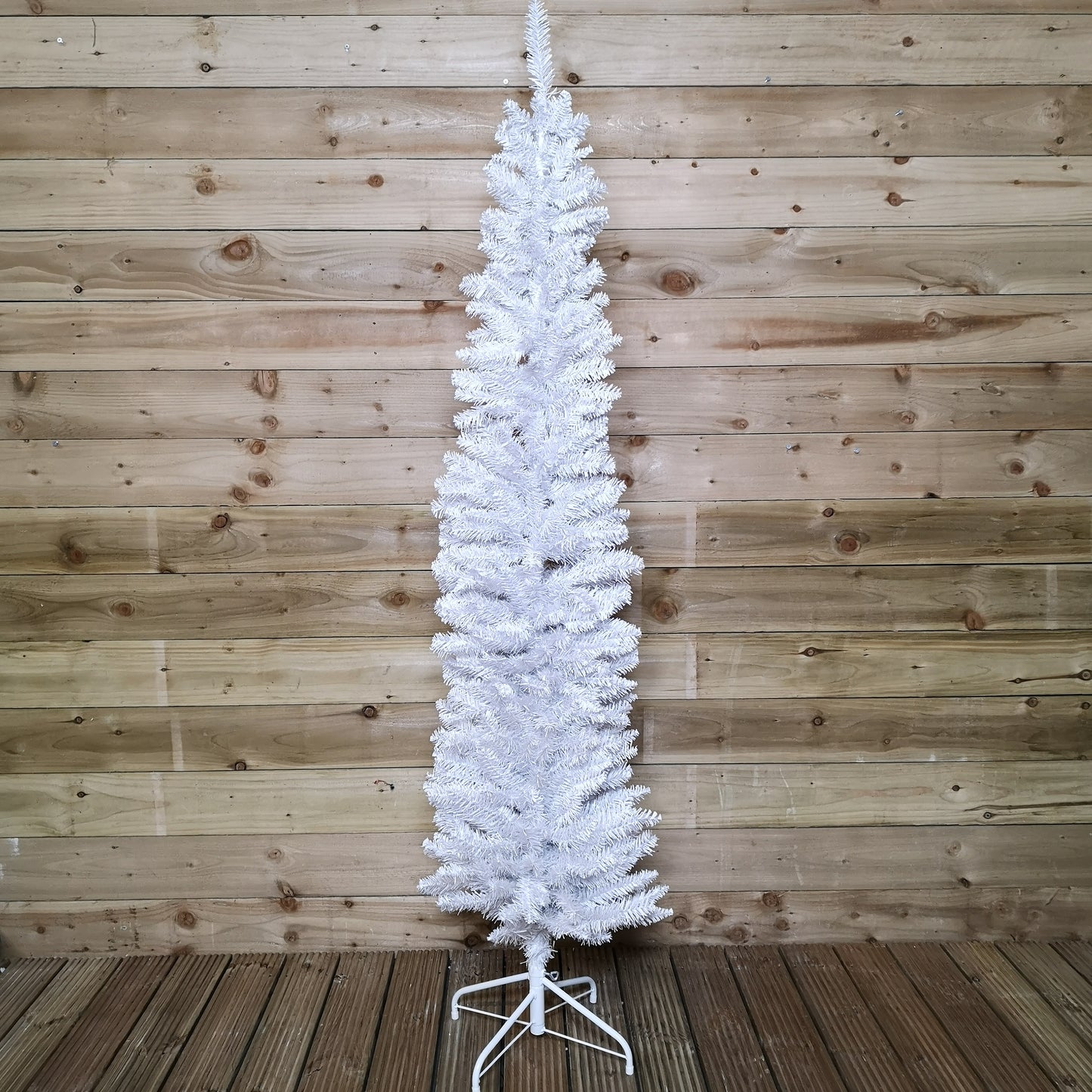 6.5ft (2m) Premier Pencil Style Slim Christmas Tree in White