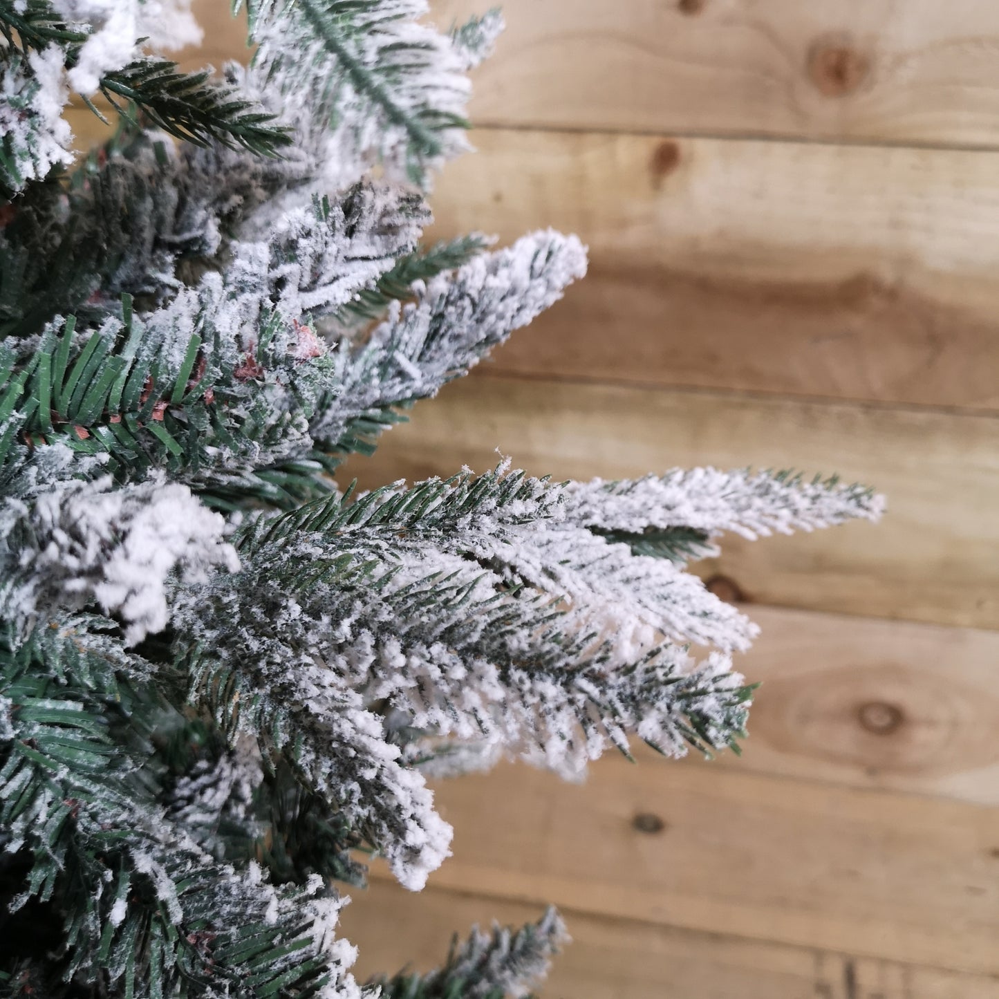 90cm Flocked Lapland 3ft Mini Christmas Tree in Pot 246 Tips No Decorations Snow