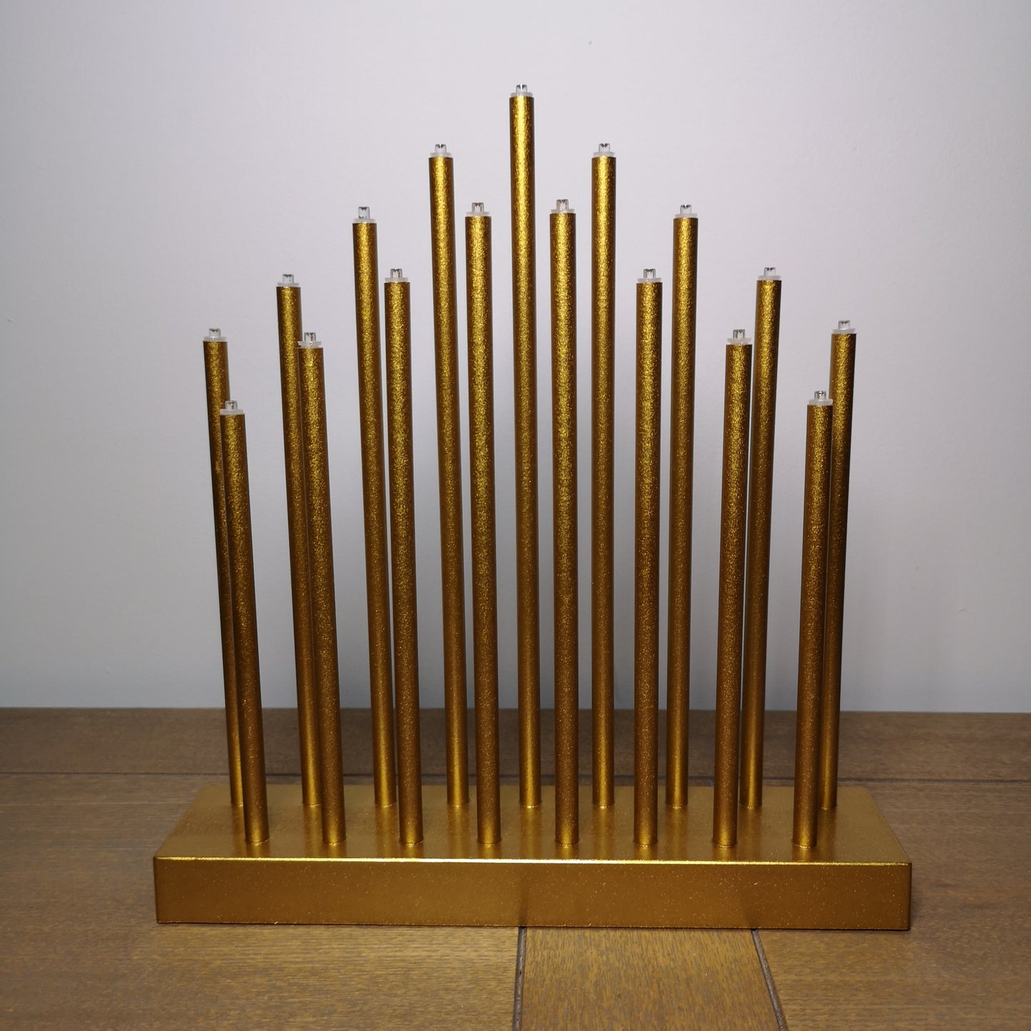 29cm Premier Christmas Candle Bridge with 17 LEDs & Timer in Gold Battery Operated