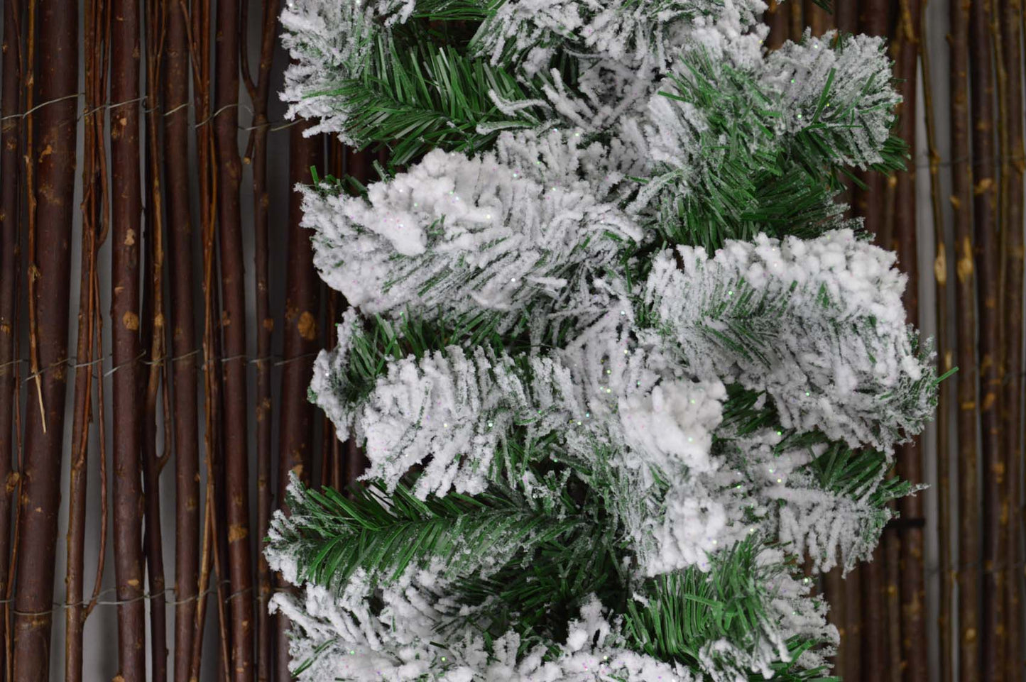 Premier 2.7m Snow Flocked Pine Christmas Garland with Glitter Finish