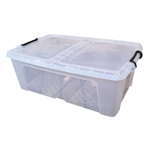 50L Smart Storage Box, Clear with Clear Extra Strong Lid, Stackable an Cheaper Online