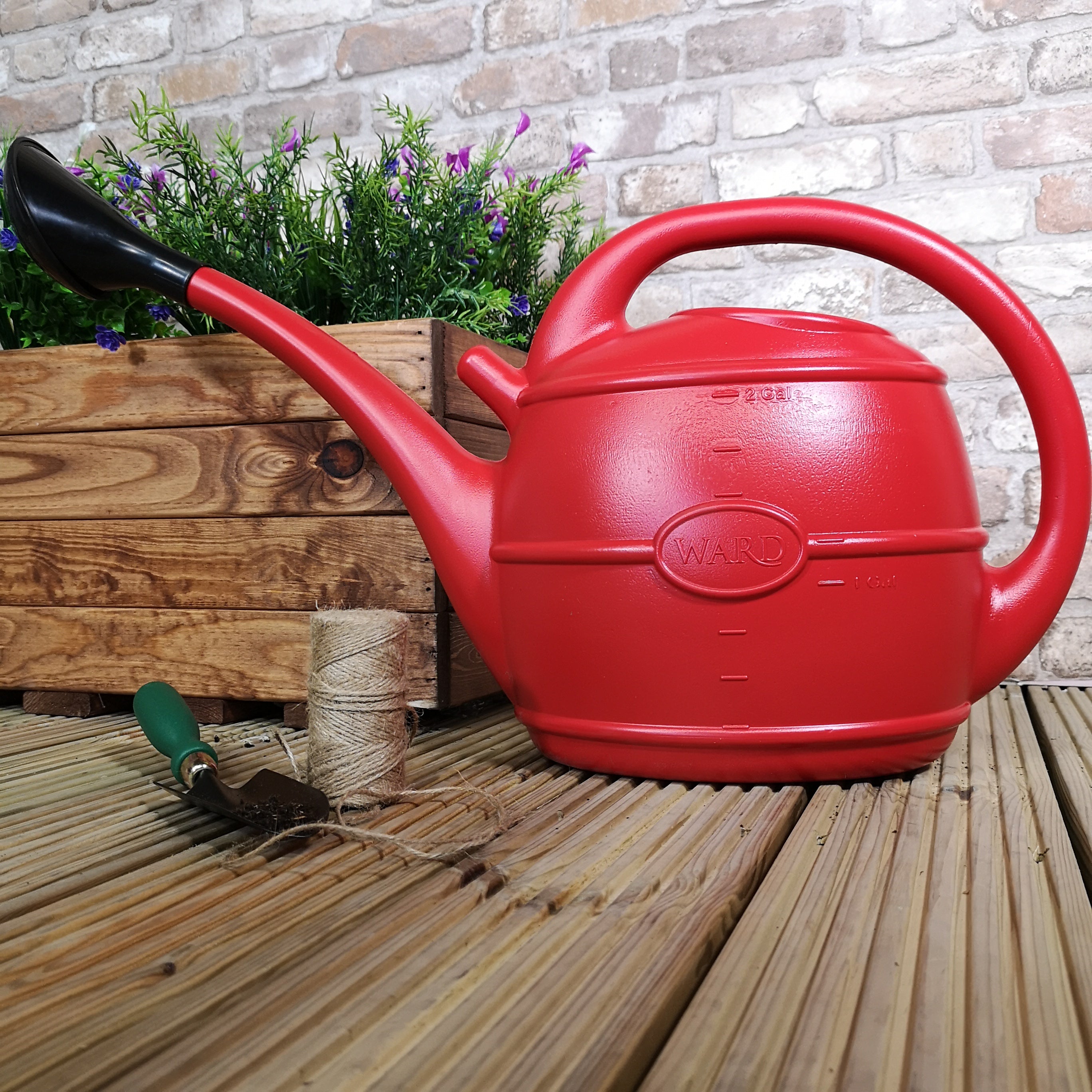 10L Ward Garden Watering Can with Rose - Red