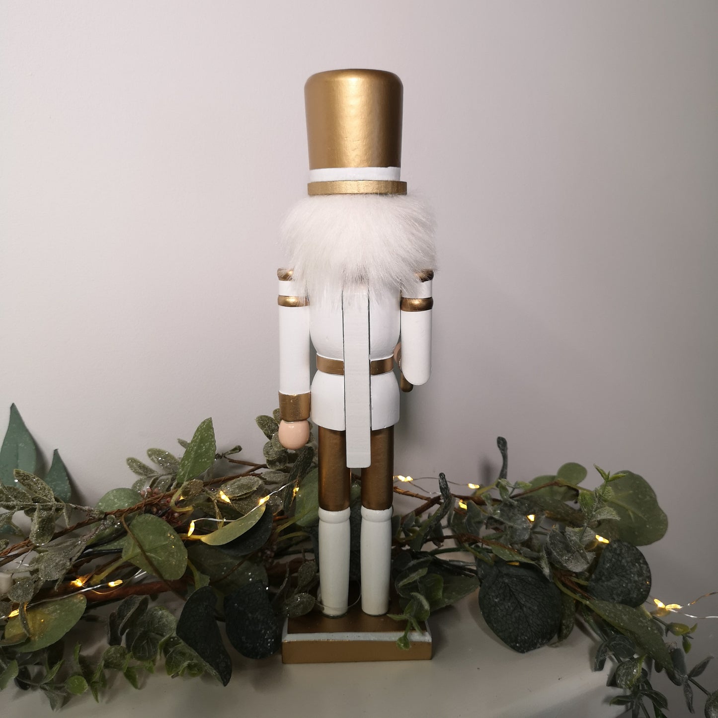 30cm Wooden Christmas Nutcracker Soldier Decoration with White Body and Shoes