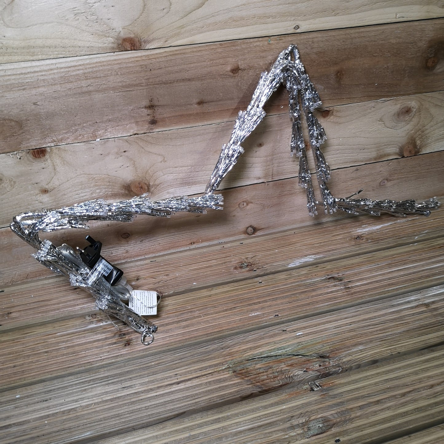 90cm Premier Twinkling LED Silver Star Silhouette Christmas Decoration in Cool White