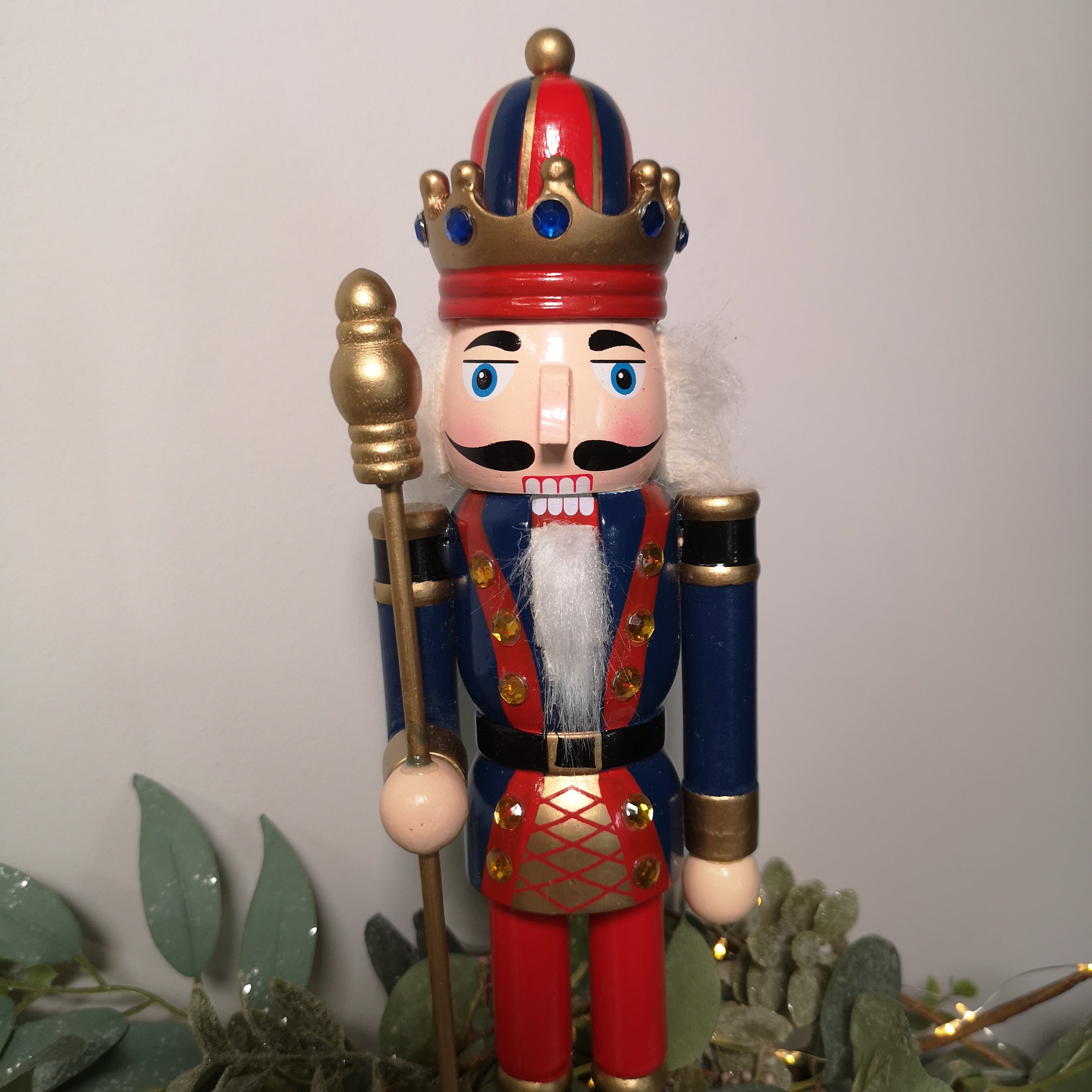 30cm Wooden Christmas Nutcracker Soldier Decoration with Blue Body