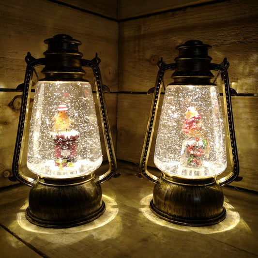 24cm Premier Christmas Water Spinner Antique Effect Hurricane Lantern – Choice of 2 Robin Designs 2736