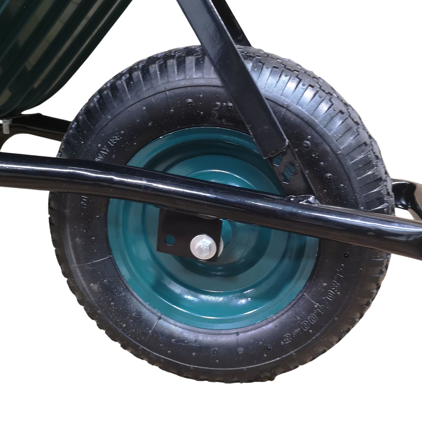 110 Litre 150kg Capacity Heavy Duty Outdoor Pneumatic Plastic Garden Wheelbarrow in Green