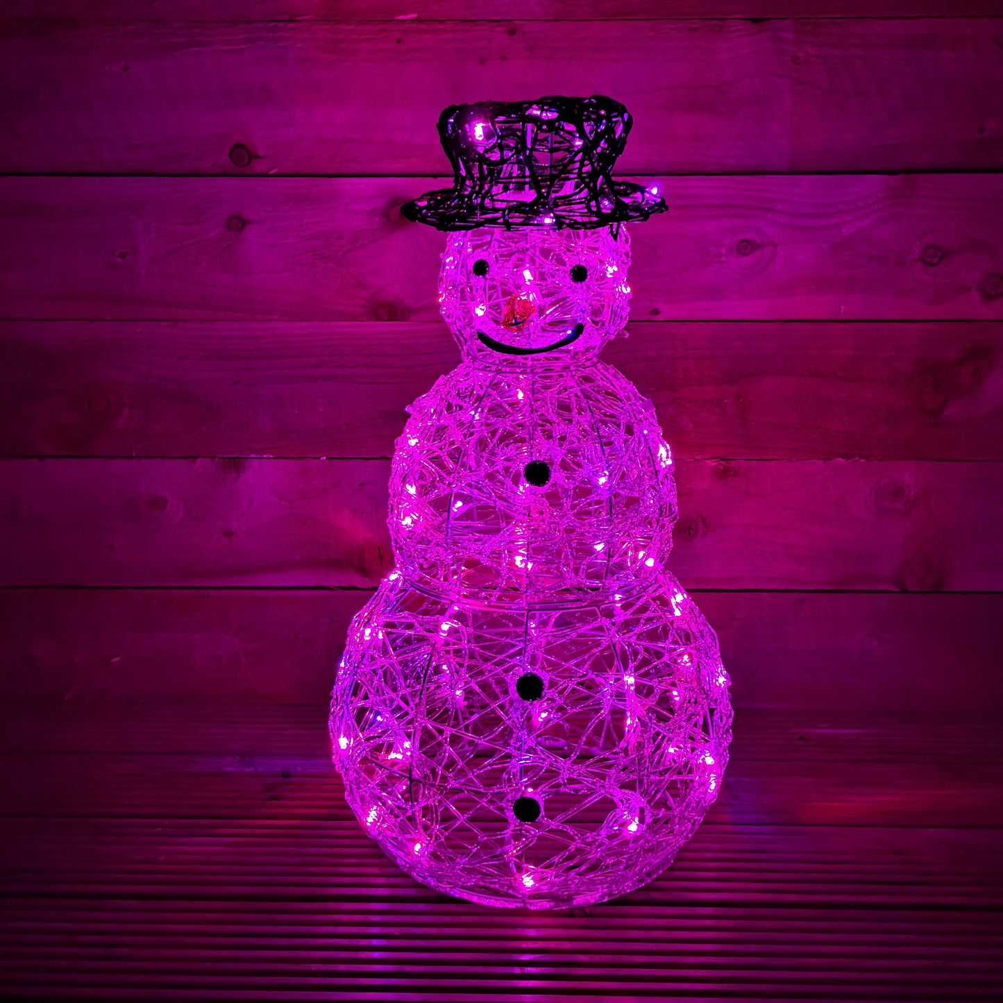 60cm Indoor Outdoor Acrylic Snowman Christmas Decoration with Colour Changing LED