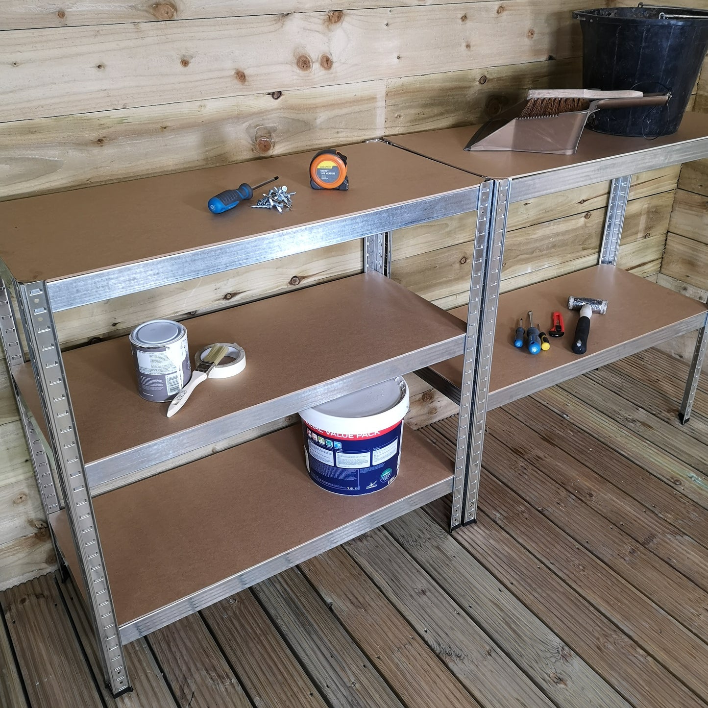 Garage Shelving 90cm Wide & 180cm High Heavy Duty 5 Tier Multipurpose Metal Racking Unit / Warehouse Shelving Storage