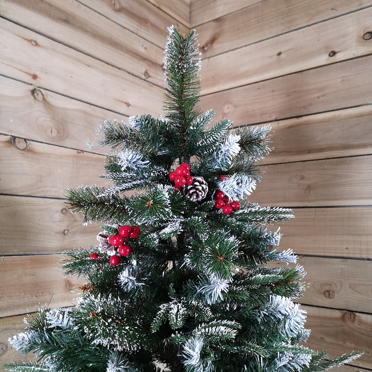 Ambassador Christmas Tree 8ft New Jersey Spruce PVC PE Bristle Festive Berries Cones