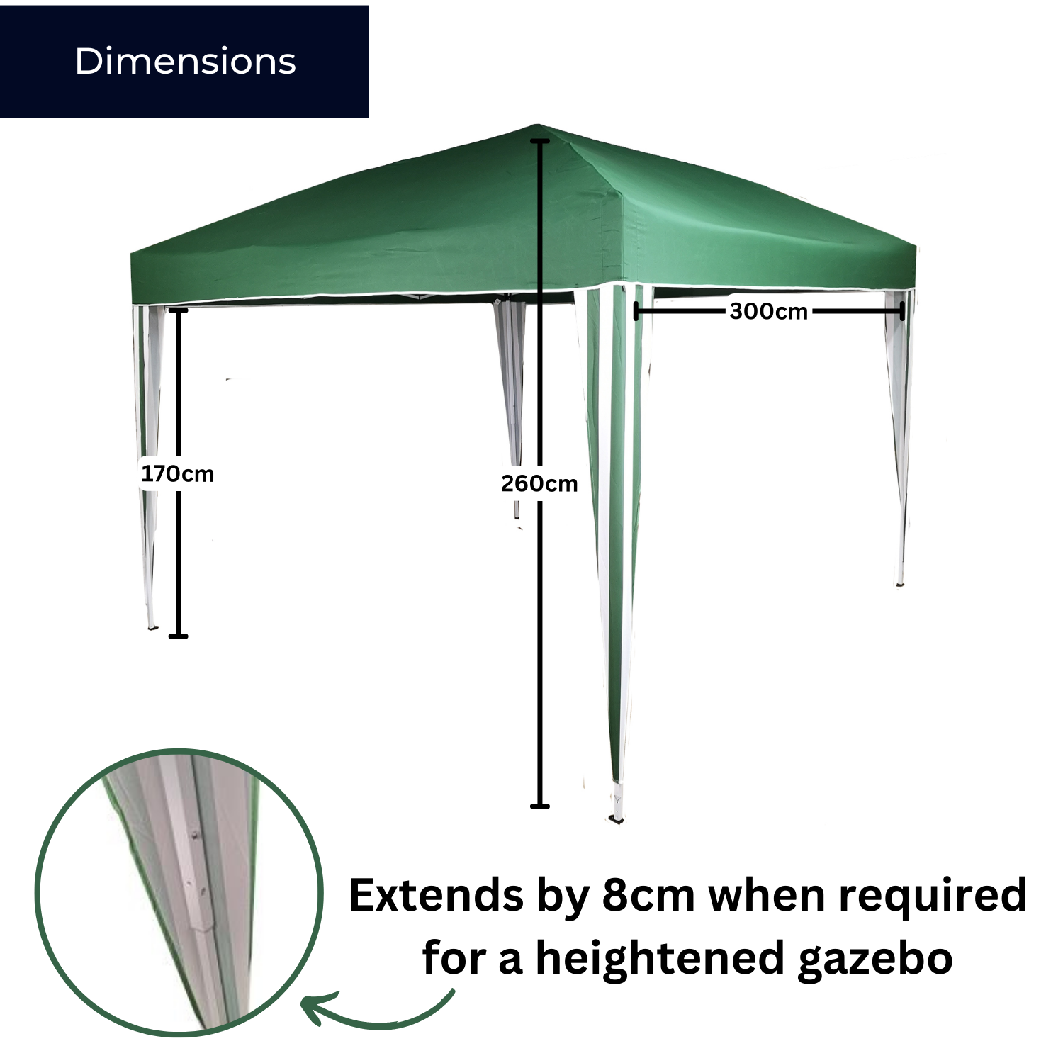3m x 3m Pop Up / Easy Up Quick Erect Garden Part Tent Gazebo
