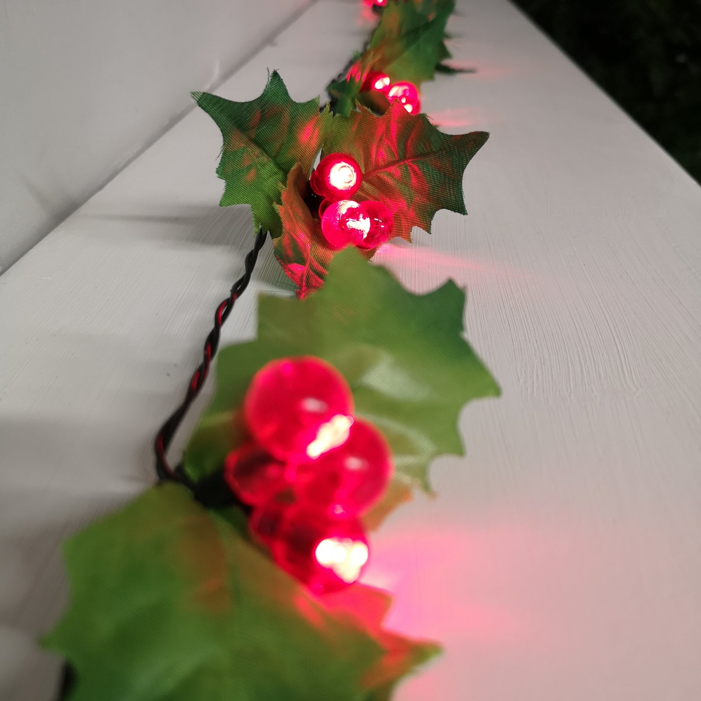 3.6m 50 LED Red Berry and Holly Lights For Outdoor and Indoor Use