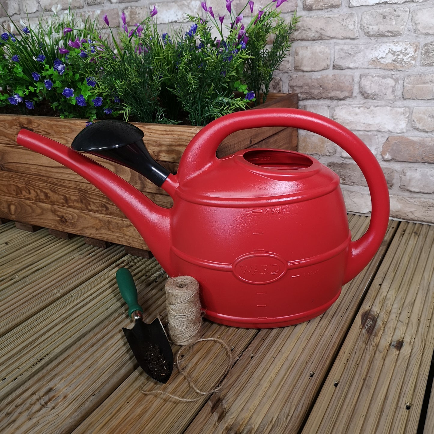 10L Ward Garden Watering Can with Rose - Red
