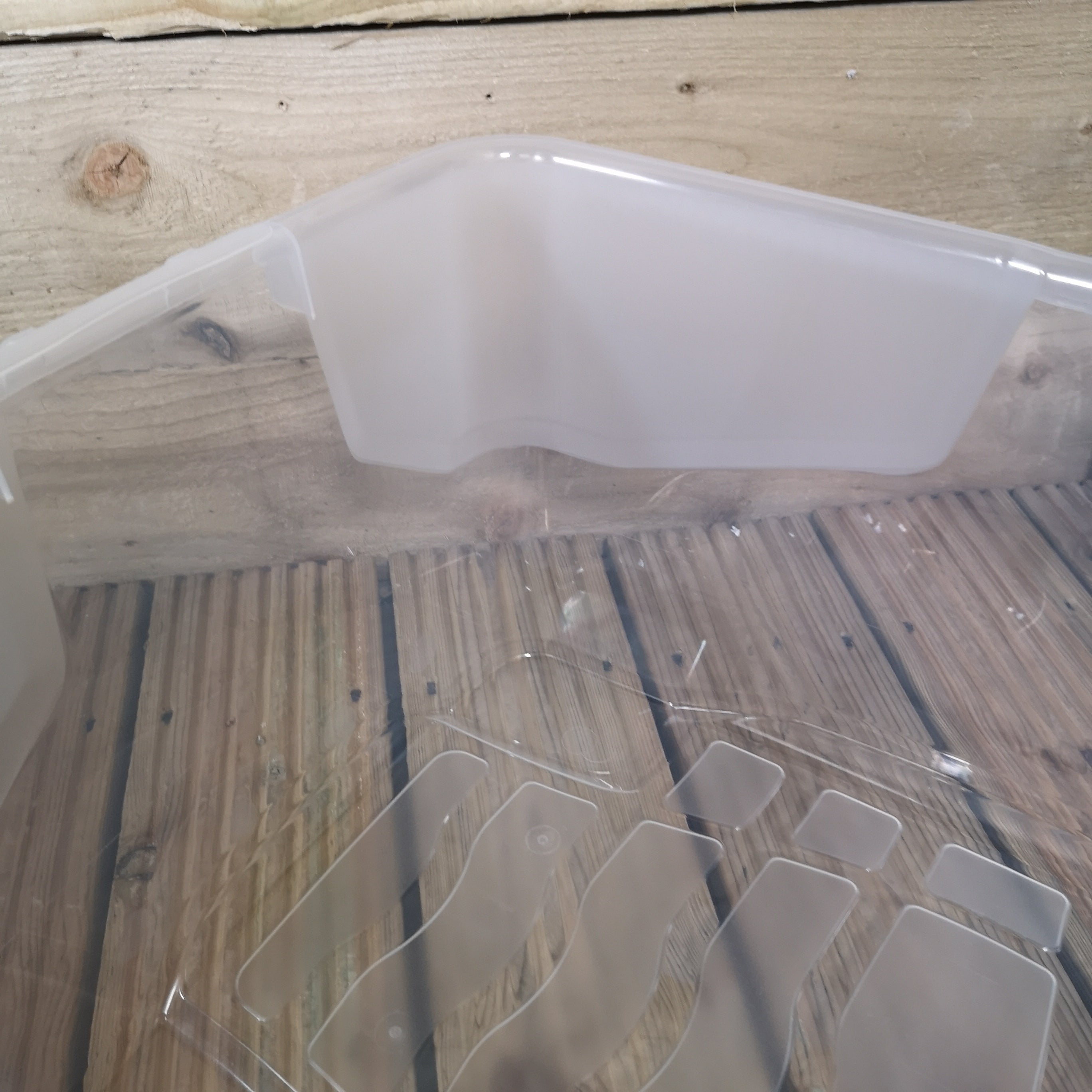 2 x 42L Clear Storage Box with Black Lid, Stackable and Nestable Design Storage Solution