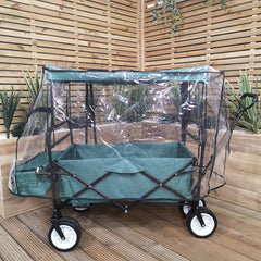 Folding Festival Camping Storage Trolley with Canopy & Waterproof Cover 100Kg capacity