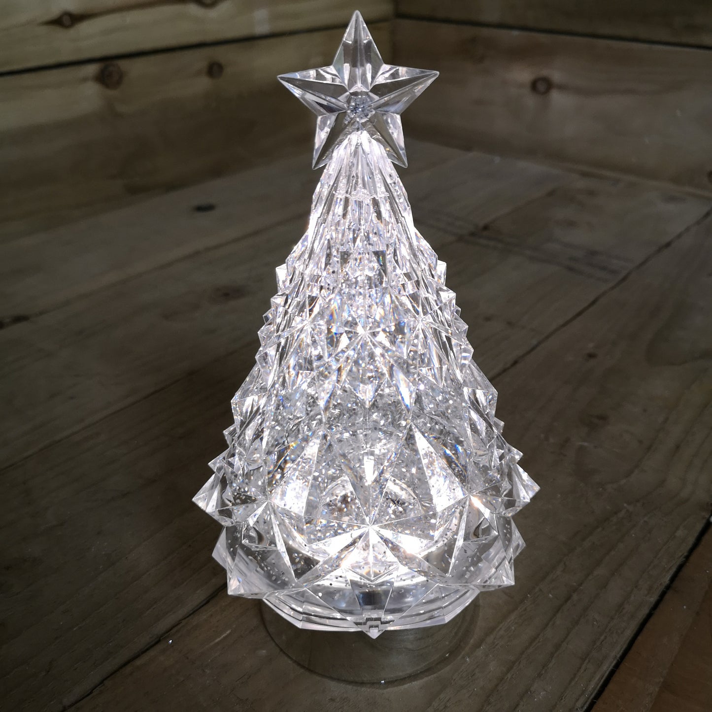 23cm Snowtime LED Christmas Glitter Water Spinner Colour Changing Tree