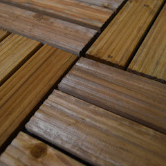 Pack of 9 30cm x 30cm Greenblade Wooden Decking Tiles - 0.75 sqm