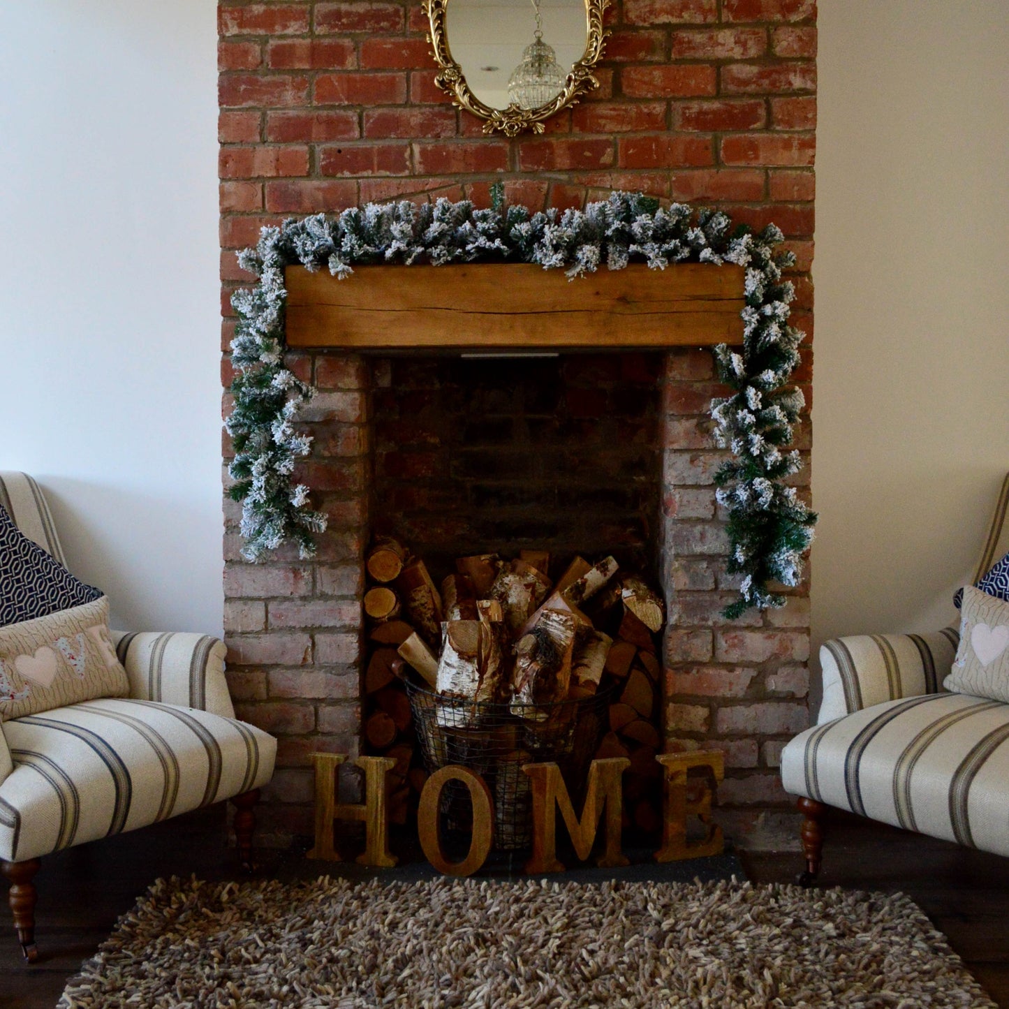 Premier 2.7m Snow Flocked Pine Christmas Garland with Glitter Finish