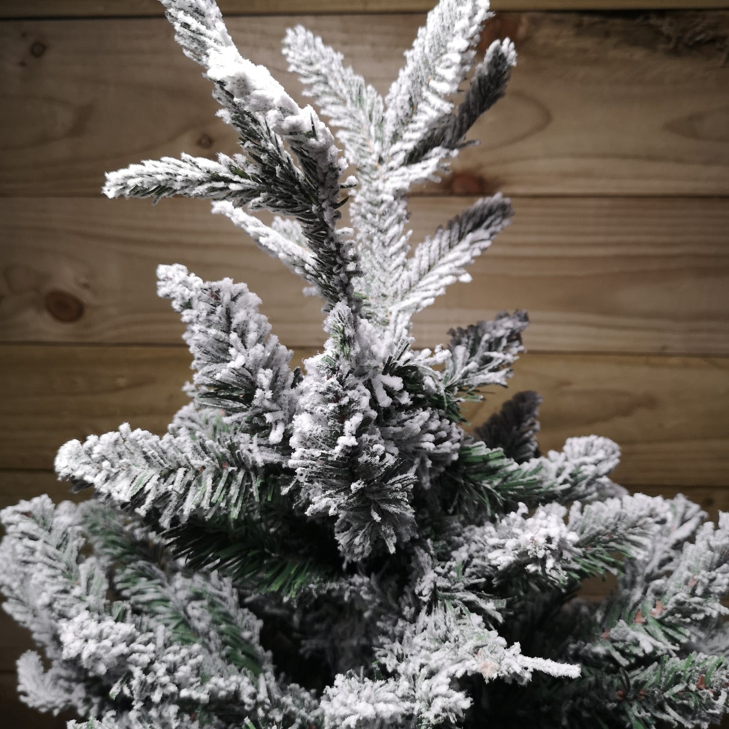 90cm Flocked Lapland 3ft Mini Christmas Tree in Pot 246 Tips No Decorations Snow