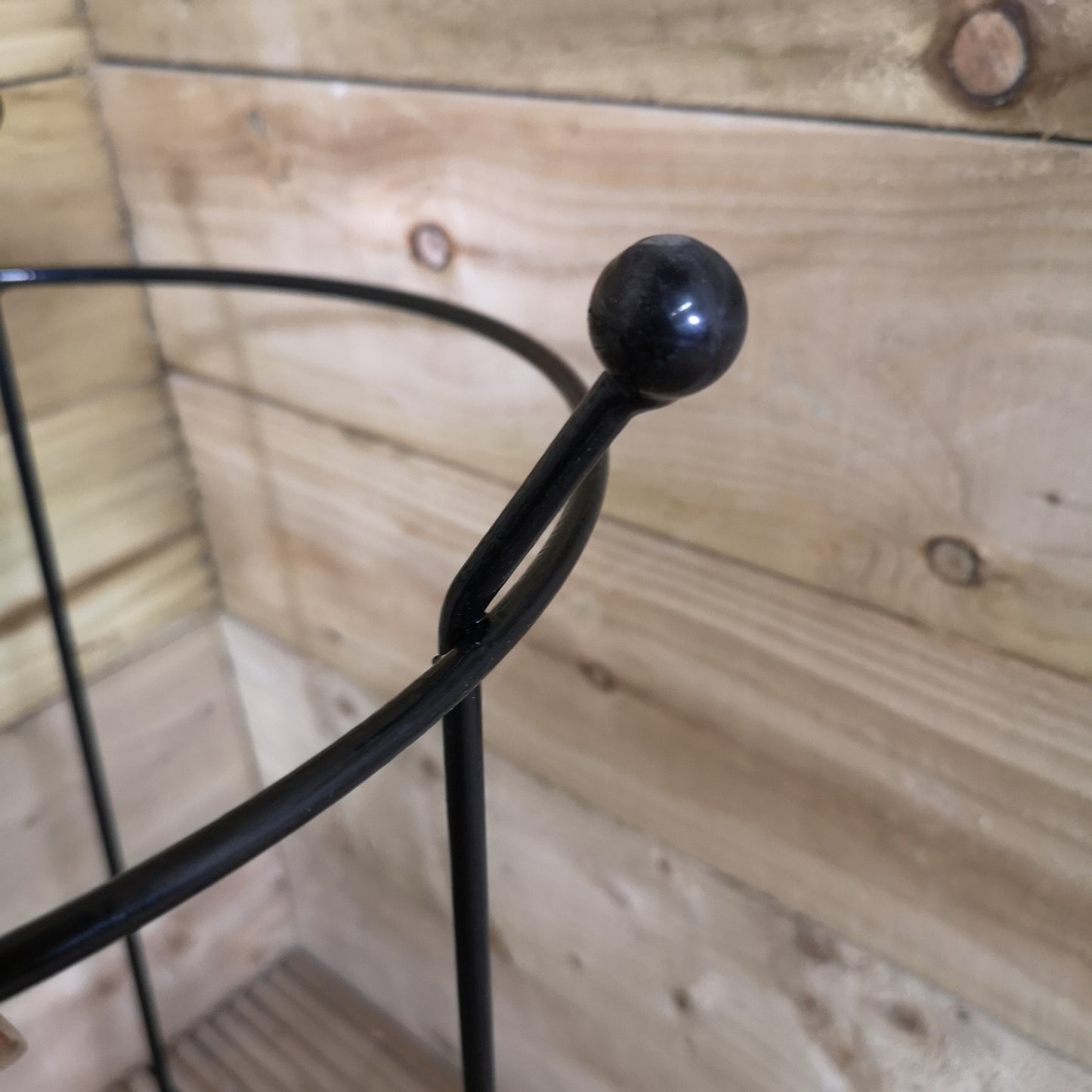 Small 60cm x 35cm Heavy Duty Black Steel Herbaceous Garden Plant Support Ring