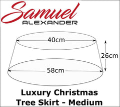 Samuel Alexander 58cm x 26cm Medium Willow Christmas Tree Skirt - Dark Grey