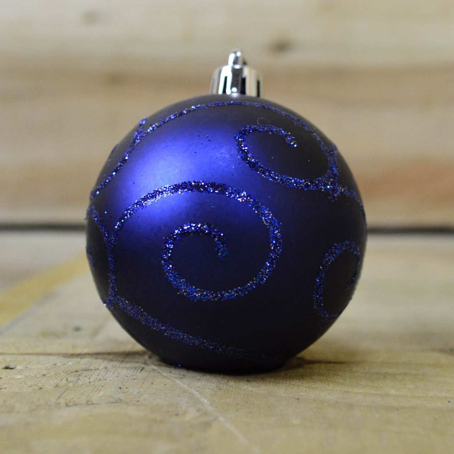 24 Pack 60mm Multi Finish Shatter Proof Christmas Tree Baubles - Midnight Blue