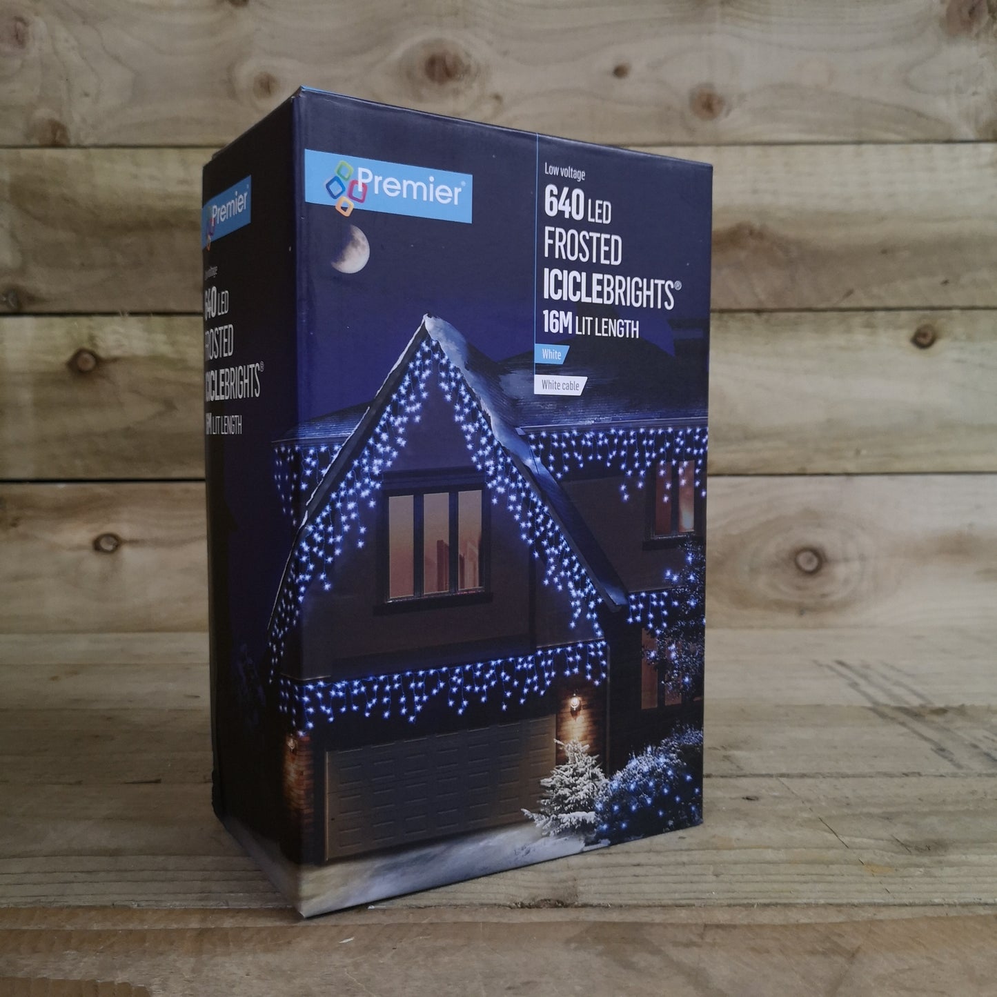 640 LED 16m Premier Christmas Outdoor 8 Function Icicle Lights in Cool White