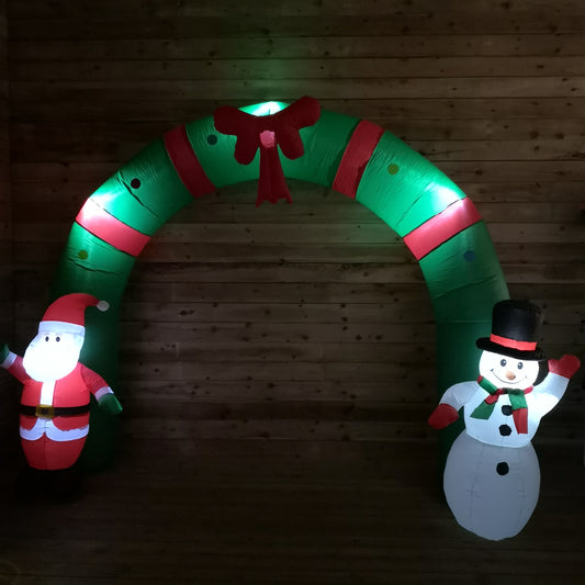 8ft (250cm) LED Christmas Inflatables Santa & Snowman Party Archway Decorations 2736