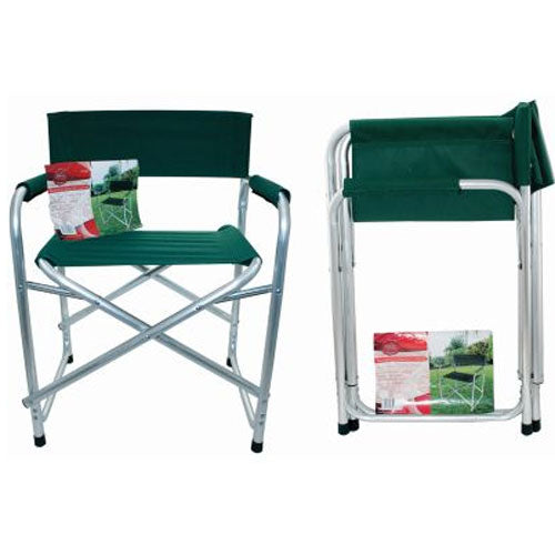 Aluminium & Canvas Directors Garden / Camping Chair - Green
