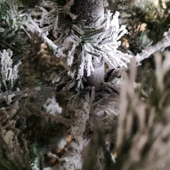 6ft (1.8m) Premier Flocked Woodcote Spruce PVC Hinged Christmas Tree