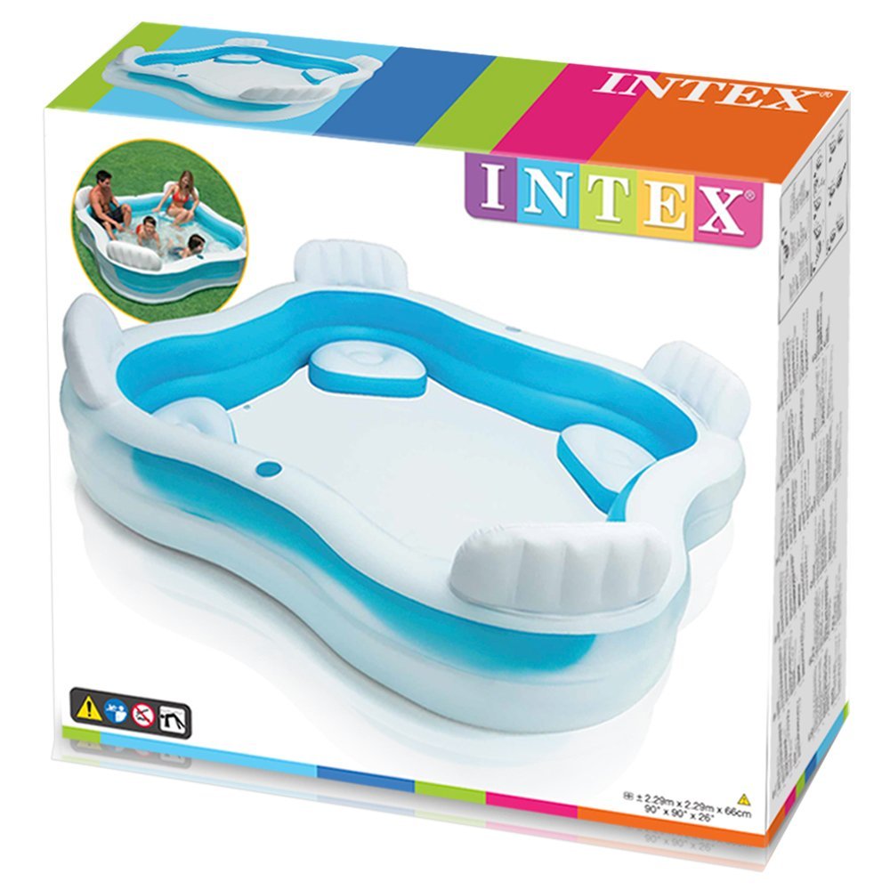 INTEX 4 Seater Paddling Pool, Adults Children Family Lounge Pool Garden Patio