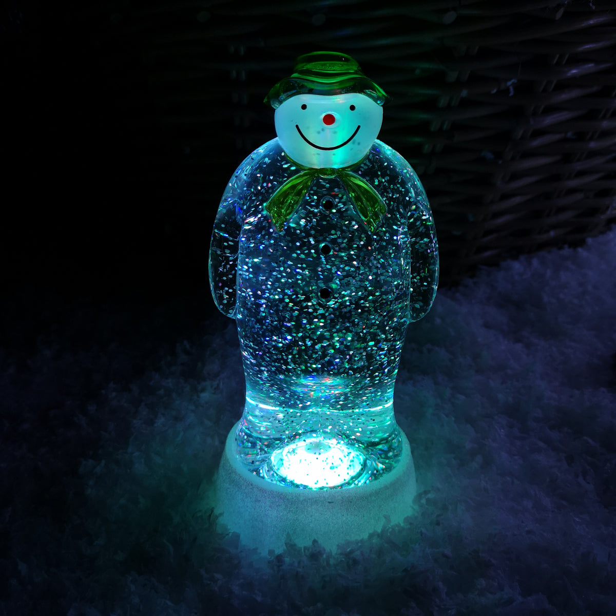 23cm Snowtime Dual Power Colour Changing LED Christmas Glitter Water Spinner The Snowman & The Snow dog™