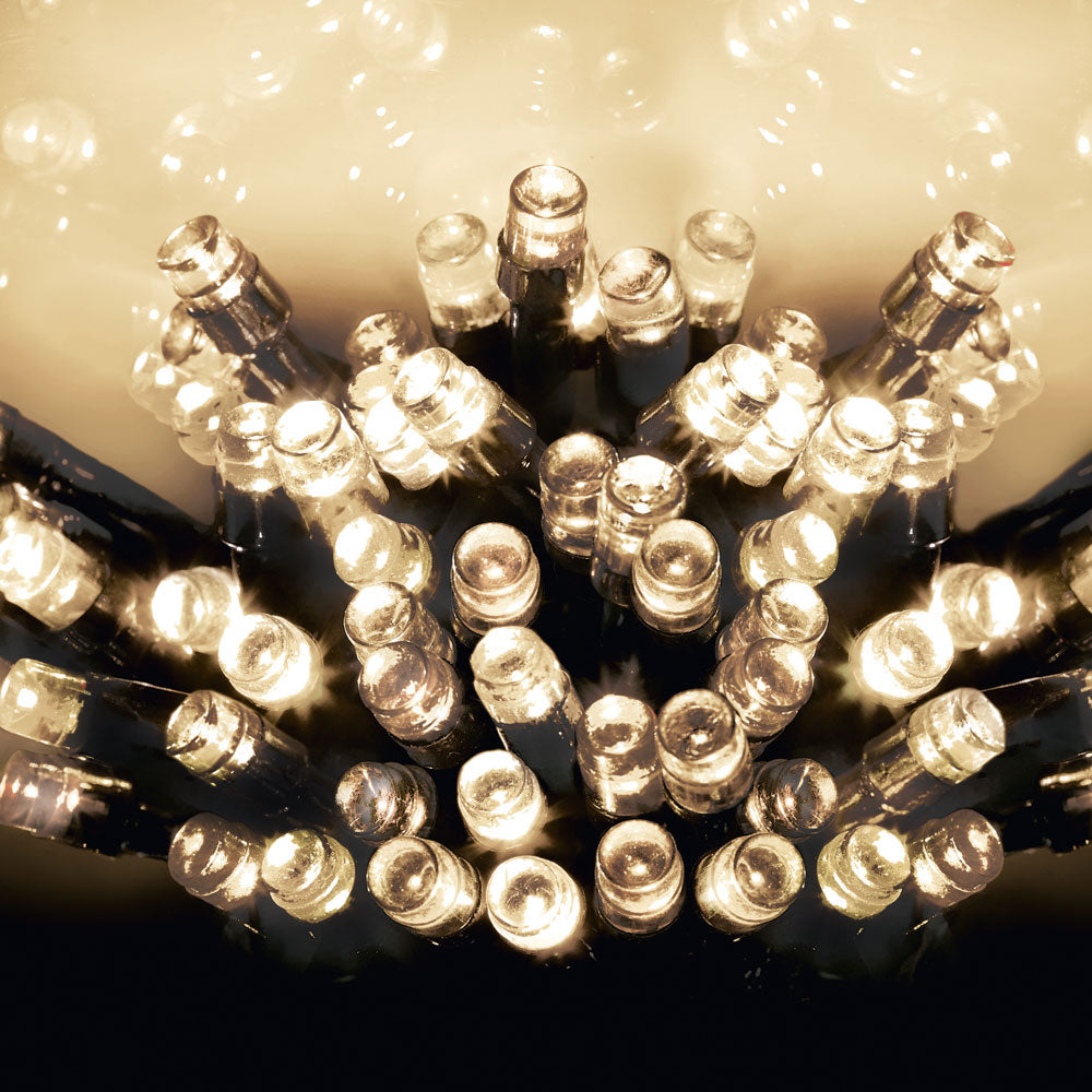 400 LED 40m Premier Christmas Indoor Outdoor Multi Function Battery Operated String Lights with Timer in Warm White