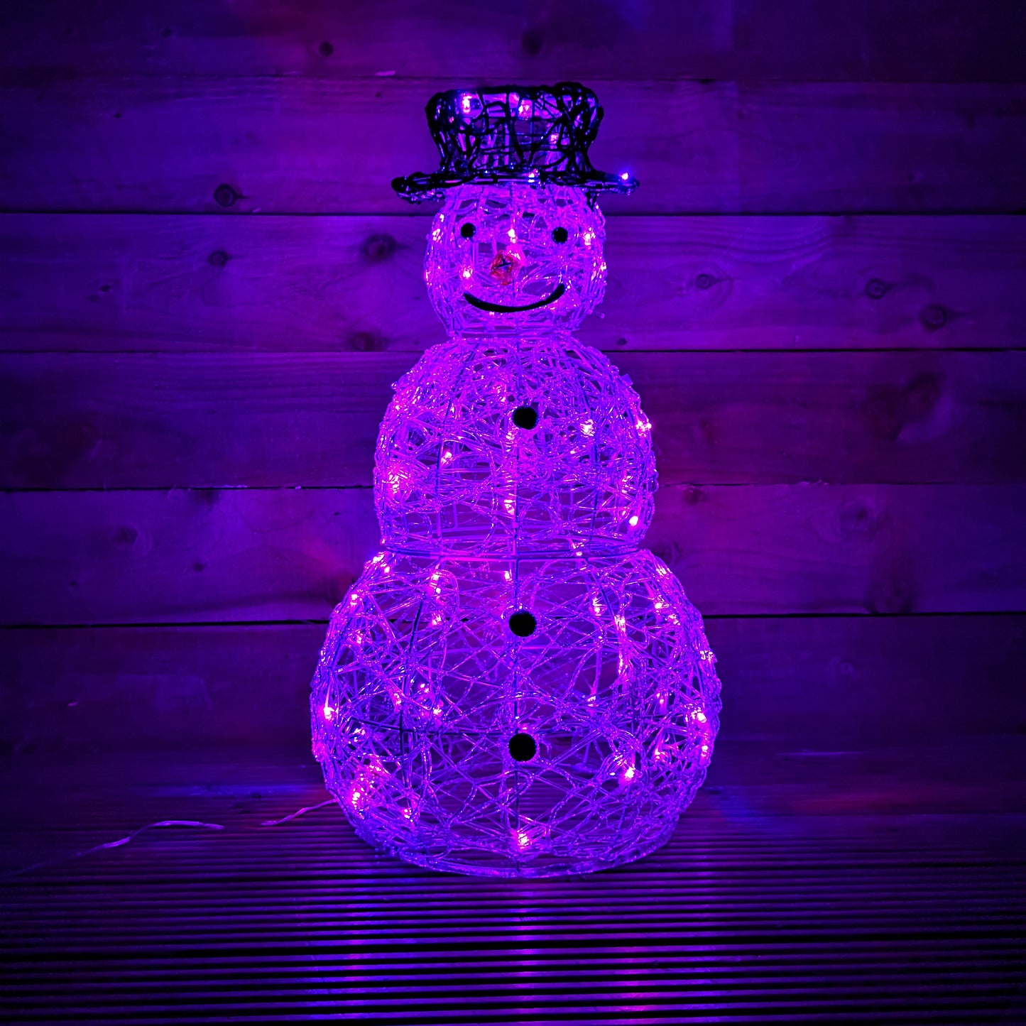 60cm Indoor Outdoor Acrylic Snowman Christmas Decoration with Colour Changing LED